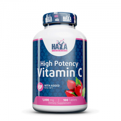 HAYA LABS High Potency Vitamin C with Rose Hips -100 tabs